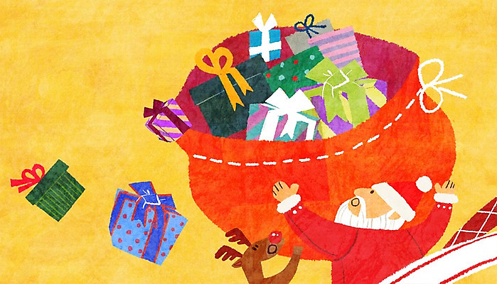 PSD 동물 노년 남자 크리스마스 겨울 일러스트 사슴 선물 한명 사람 성인 선물상자 산타클로스 루돌프 주머니 국내일러스트 1 계절 기념일 포유류 상자 파일형식