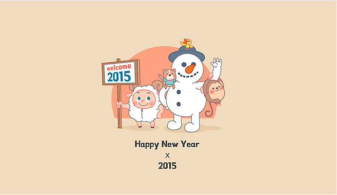 동물 캐릭터 동물캐릭터 백그라운드 일러스트 눈사람 새해 사람없음 팻말 새해인사 양띠 양 신년캐릭터 2015년 해피뉴이어 양캐릭터 국내일러스트 일러캐릭터 AI파일 카드프레임 포유류 프레임 십이지신 인사 연도 파일형식 벡터
