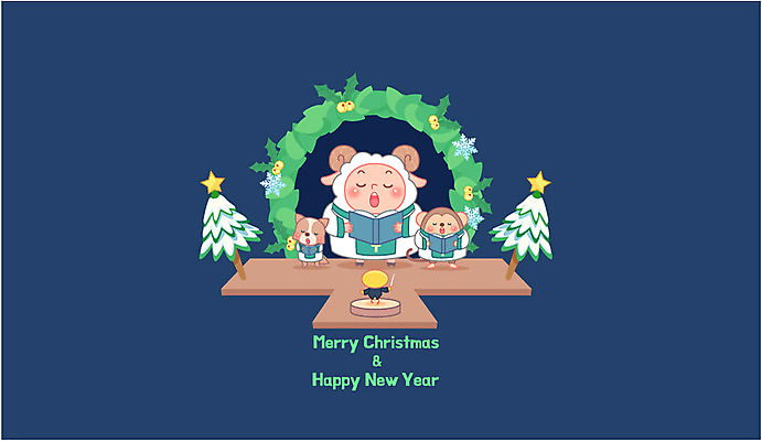 동물 캐릭터 동물캐릭터 백그라운드 일러스트 노래 새해 사람없음 무대 새해인사 양띠 양 신년캐릭터 악보 2015년 해피뉴이어 양캐릭터 성가대 국내일러스트 일러캐릭터 AI파일 카드프레임 기독교 음악 포유류 프레임 십이지신 인사 연도 합창 파일형식 벡터