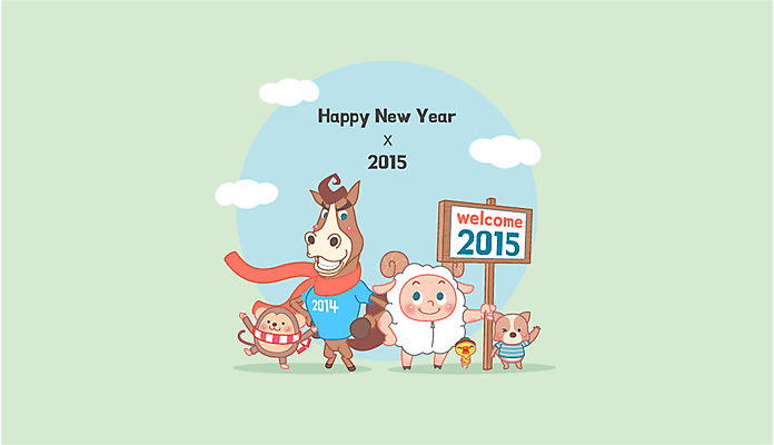 동물 캐릭터 동물캐릭터 백그라운드 일러스트 새해 사람없음 팻말 새해인사 원숭이 양띠 양 말_동물 강아지 신년캐릭터 2015년 해피뉴이어 양캐릭터 국내일러스트 일러캐릭터 AI파일 카드프레임 포유류 프레임 반려동물 십이지신 인사 개 연도 파일형식 벡터