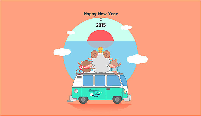 동물 캐릭터 바다 동물캐릭터 백그라운드 일러스트 자동차 새해 사람없음 태양 일출 새해인사 양띠 양 신년캐릭터 2015년 해피뉴이어 양캐릭터 국내일러스트 일러캐릭터 AI파일 카드프레임 자연요소 육상교통 포유류 프레임 노을 십이지신 인사 연도 파일형식 벡터