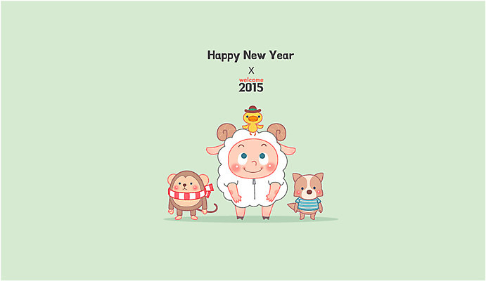 동물 캐릭터 동물캐릭터 백그라운드 일러스트 새해 사람없음 새해인사 원숭이 양띠 양 강아지 신년캐릭터 2015년 해피뉴이어 양캐릭터 국내일러스트 일러캐릭터 AI파일 카드프레임 포유류 프레임 반려동물 십이지신 인사 개 연도 파일형식 벡터
