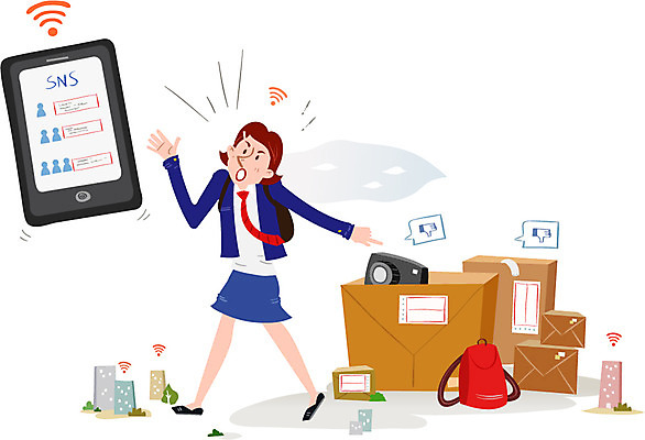 학생 여자 교복 일러스트 한명 사람 스마트폰 상자 상품 스마트 택배 스마트컨슈머 불만 편리함 고발 여자만 여자한명만 국내일러스트 AI파일 1 옷 감정 컨셉 핸드폰 스마트기기 운송업 고객 파일형식 벡터