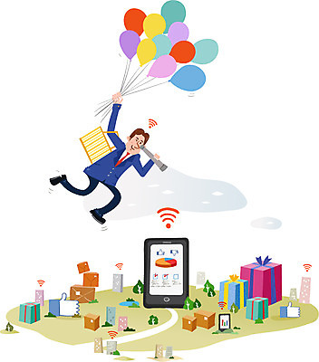 남자 일러스트 선물 한명 사람 성인 스마트폰 쇼핑 상자 망원경 비행 상품 스마트 택배 풍선 스마트컨슈머 편리함 남자만 남자한명만 성인남자만 성인만 국내일러스트 AI파일 1 컨셉 핸드폰 스마트기기 운송업 고객 파일형식 벡터