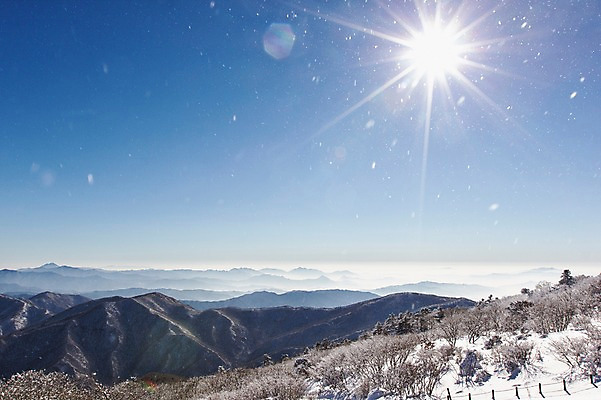 포토 JPG 주간 계절 겨울 자연 산 풍경 사람없음 야외 태양 반사 정상 전라북도 덕유산 상고대 국내포토 자연요소 전라도 생태계 서리 무주 파일형식