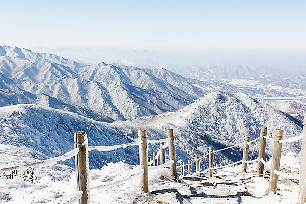 포토 JPG 주간 계절 배경화면 겨울 자연 산 풍경 사람없음 야외 울타리 정상 전라북도 산등성이 덕유산 상고대 국내포토 자연요소 담장 전라도 생태계 서리 무주 파일형식