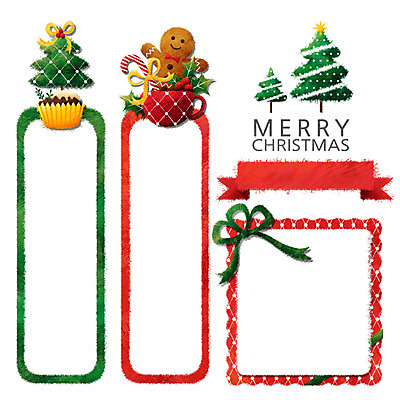 PSD 리본 스티커 크리스마스 일러스트 프레임 사람없음 장식 컬러풀 크리스마스트리 라벨 쿠키 프레임일러스트 국내일러스트 기념일 컬러 디저트 파일형식