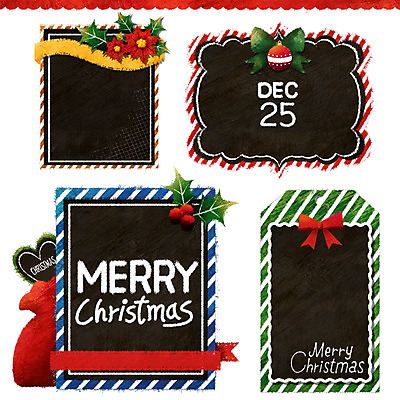 PSD 리본 스티커 크리스마스 일러스트 프레임 사람없음 컬러풀 라벨 칠판 포인세티아 프레임일러스트 국내일러스트 기념일 꽃 컬러 파일형식