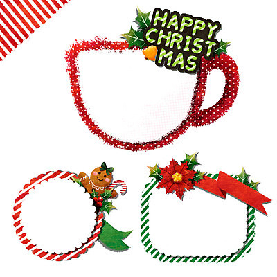 PSD 스티커 크리스마스 일러스트 프레임 사람없음 컬러풀 라벨 쿠키 머그컵 포인세티아 프레임일러스트 국내일러스트 기념일 꽃 컬러 디저트 컵 파일형식