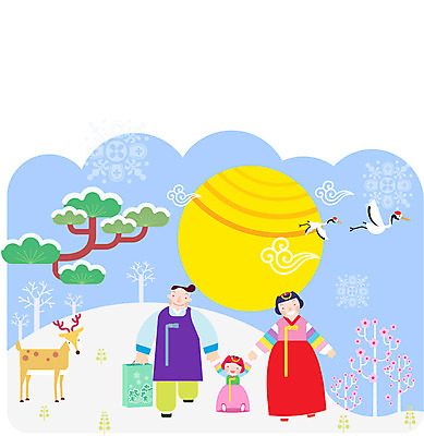 나무 여자 남자 어린이 겨울 일러스트 가족 엄마 사슴 새해 사람 성인 세명 태양 학 아빠 한복 연말연시 고향 귀성길 국내일러스트 AI파일 자연요소 식물 한국전통 계절 포유류 관계 조류 전통의상 파일형식 벡터