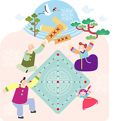 여자 남자 어린이 겨울 일러스트 가족 엄마 새해 사람 여러명 성인 아빠 윷 윷놀이 한복 연말연시 국내일러스트 AI파일 한국전통 계절 다수 관계 전통놀이 전통의상 파일형식 벡터