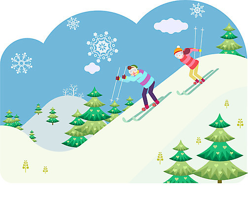주간 나무 커플 여자 남자 스포츠 겨울 일러스트 스키 산 사람 성인 야외 두명 눈 성인만 국내일러스트 AI파일 자연요소 식물 계절 관계 날씨 겨울스포츠 파일형식 벡터