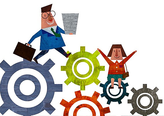 PSD 캐릭터 여자 남자 백그라운드 일러스트 비즈니스 사람 두명 일상 금융 경제 직장인 비즈니스맨 비즈니스우먼 비즈니스캐릭터 톱니바퀴 국내일러스트 일러캐릭터 직업 라이프 파일형식