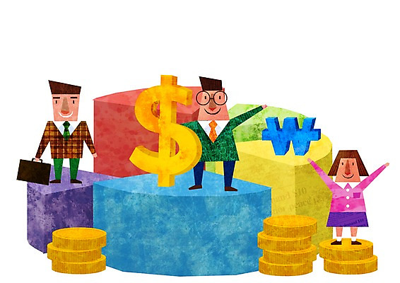 PSD 캐릭터 여자 남자 백그라운드 일러스트 비즈니스 그래프 사람 세명 금융 경제 달러 동전 직장인 비즈니스맨 비즈니스우먼 화폐기호 결과 비즈니스캐릭터 국내일러스트 일러캐릭터 직업 기호 컨셉 돈 화폐 파일형식