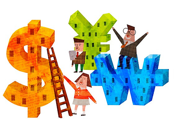 PSD 캐릭터 여자 남자 백그라운드 일러스트 비즈니스 사다리 사람 건물 세명 금융 경제 직장인 비즈니스맨 비즈니스우먼 화폐기호 비즈니스캐릭터 국내일러스트 일러캐릭터 직업 건축물 기호 도구 화폐 파일형식