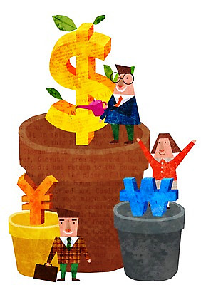 PSD 캐릭터 여자 남자 화분 백그라운드 일러스트 비즈니스 사람 세명 금융 경제 달러 직장인 비즈니스맨 비즈니스우먼 화폐기호 엔 N 비즈니스캐릭터 원예 국내일러스트 일러캐릭터 직업 기호 알파벳 돈 취미 화폐 파일형식