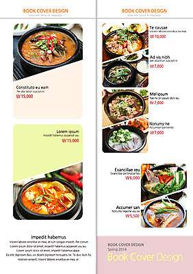 PSD 템플릿 편집 표지디자인 북디자인 내지 한식 음식 리플렛 백그라운드 채소 2단접지 북커버 밥 어류 팜플렛 사람없음 요식업 가격 깍두기 해산물 메뉴 뚝배기 탕 메뉴판 설렁탕 동태탕 순대국 알탕 이미지템플릿 산업 김치 수중동물 국 파일형식