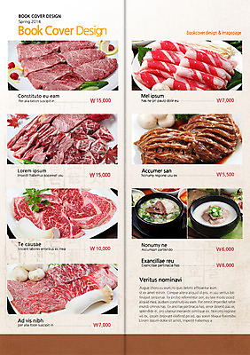 PSD 템플릿 편집 접시 표지디자인 북디자인 내지 한식 음식 리플렛 백그라운드 채소 2단접지 북커버 육류 팜플렛 사람없음 요식업 버섯 소고기 가격 메뉴 뚝배기 탕 메뉴판 갈비탕 등심 차돌박이 이미지템플릿 식기 산업 식재료 파일형식