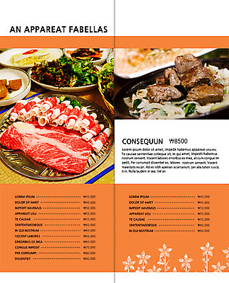 PSD 식물 템플릿 편집 접시 표지디자인 북디자인 꽃 내지 한식 음식 리플렛 백그라운드 채소 2단접지 북커버 식재료 양파 생고기 육류 팜플렛 사람없음 요식업 샐러드 소고기 가격 구이 메뉴 메뉴판 불판 차돌박이 이미지템플릿 식기 산업 파일형식