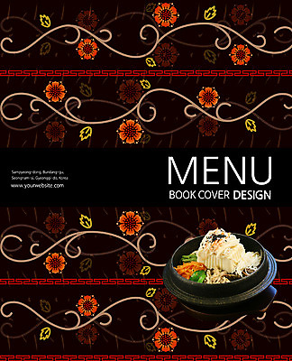 PSD 템플릿 편집 표지디자인 북디자인 표지 꽃 한식 음식 리플렛 백그라운드 채소 2단접지 북커버 팜플렛 사람없음 요식업 메뉴 나물 두부 비빔밥 돌솥 돌솥비빔밥 연두부 이미지템플릿 식물 산업 파일형식
