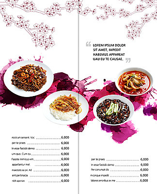 PSD 식물 템플릿 편집 접시 표지디자인 북디자인 꽃 내지 음식 리플렛 백그라운드 2단접지 북커버 밥 팜플렛 사람없음 중식 요식업 나뭇가지 짜장면 가격 메뉴 메뉴판 짬뽕 잡채 잡채밥 쟁반짜장 이미지템플릿 나무 식기 산업 파일형식