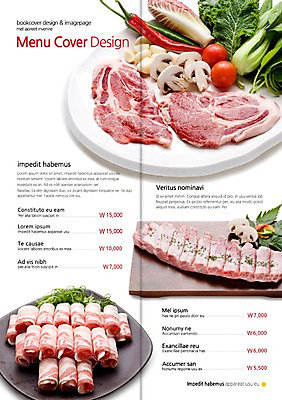 PSD 템플릿 편집 접시 표지디자인 북디자인 내지 한식 음식 리플렛 백그라운드 채소 2단접지 북커버 식재료 방울토마토 고추 마늘 생고기 육류 팜플렛 사람없음 요식업 버섯 소고기 가격 바비큐 메뉴 메뉴판 청경채 파 차돌박이 폭립 이미지템플릿 식기 산업 토마토 파일형식