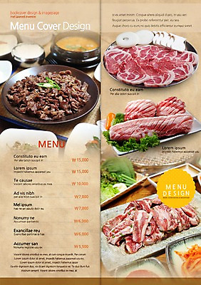 PSD 템플릿 편집 접시 표지디자인 북디자인 내지 한식 음식 리플렛 백그라운드 채소 2단접지 북커버 식재료 밥 양파 생고기 육류 팜플렛 사람없음 요식업 버섯 된장찌개 메뉴 뚝배기 삼겹살 불고기 목심 이미지템플릿 식기 산업 돼지고기 찌개 파일형식