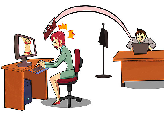 PSD 여자 남자 백그라운드 의자 일러스트 회사 비즈니스 탁자 실내 사람 성인 두명 비즈니스라이프 컴퓨터 사무실 비즈니스맨 비즈니스우먼 범죄 구출 이메일 보호 위험 영상 성범죄 성희롱 음란물 성인만 국내일러스트 라이프스타일 가구 컨셉 내부 전자제품 도움 직장인 파일형식