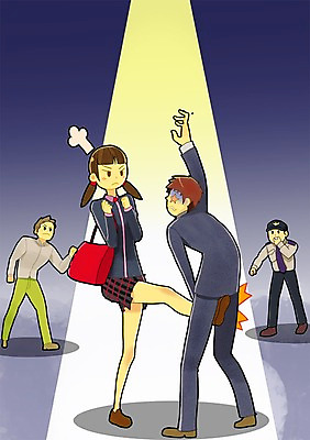 PSD 여자 남자 백그라운드 일러스트 사람 여러명 성인 야외 범죄 구출 경찰 킥 보호 야간 위험 범죄인 호신술 성범죄 주민 성인만 국내일러스트 자연요소 직업 다수 컨셉 모션 도움 파일형식