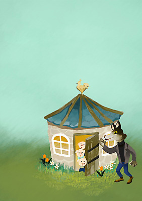 PSD 백그라운드 여러마리 일러스트 동화 주택 사람없음 문 고통 돼지 위험 범죄인 불안 늑대 어린이사고 벽돌집 아기돼지 국내일러스트 감정 새끼 다수 컨셉 포유류 건물 범죄 사건 파일형식