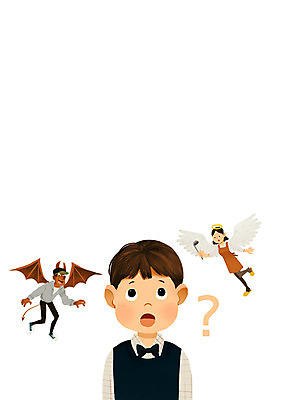 PSD 여자 남자 아들 어린이 백그라운드 일러스트 엄마 천사 프레임 사람 성인 세명 고통 물음표 위험 악마 범죄인 불안 어린이사고 국내일러스트 기호 감정 컨셉 가족 범죄 사건 파일형식