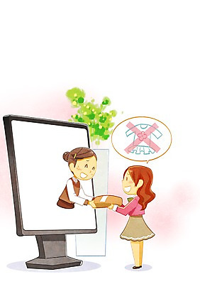 PSD 여자 백그라운드 일러스트 모바일 사람 성인 두명 쇼핑 모니터 기쁨 웹서핑 스마트 온라인쇼핑 모바일쇼핑 편리함 반송 여자만 성인여자만 성인만 국내일러스트 감정 컨셉 컴퓨터 온라인 파일형식