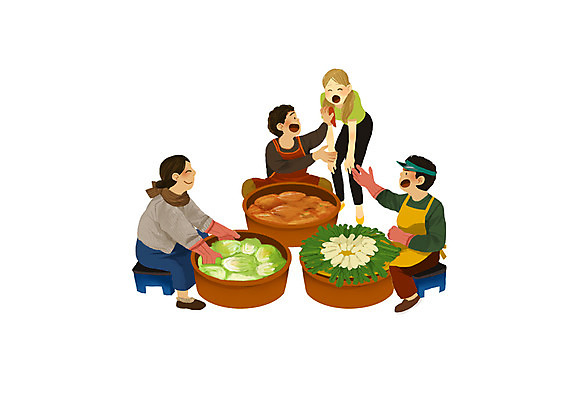 PSD 서양인 외국인 한국문화 여자 여행 백그라운드 일러스트 김치 사람 여러명 성인 야외 마을 한국인 체험 즐거움 아줌마 김장 대야 소통 국내여행 여자만 성인여자만 성인만 국내일러스트 동양문화 감정 한식 중년 다수 컨셉 한국 동양인 인종 주부 파일형식