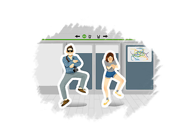 PSD 서양인 외국인 여자 남자 여행 백그라운드 일러스트 사람 성인 두명 한국인 춤 체험 전철 즐거움 소통 강남 국내여행 성인만 국내일러스트 감정 육상교통 컨셉 문화예술 대중교통 서울 동양인 인종 파일형식