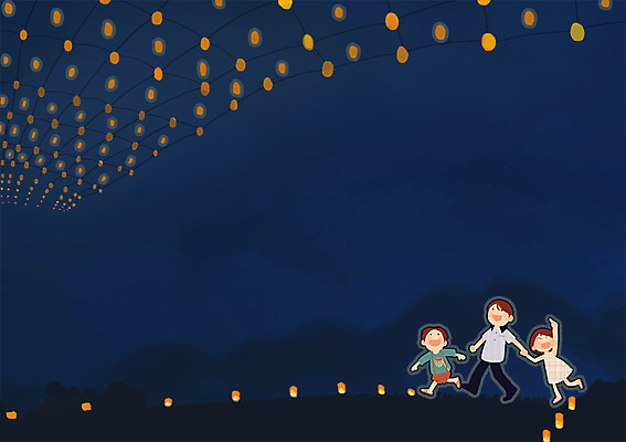 PSD 여자 남자 딸 아들 어린이 여행 백그라운드 일러스트 촛불 가족 레저 불꽃 휴식 산 사람 성인 야외 세명 놀이공원 아빠 야간 즐거움 등불축제 국내일러스트 자연요소 감정 컨셉 초 관계 불 축제 테마파크 파일형식