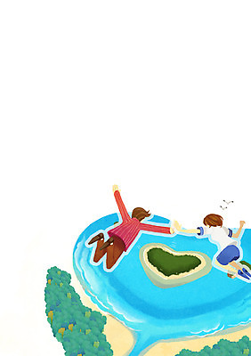 PSD 나무 식물 커플 여자 남자 행복 바다 섬 백그라운드 일러스트 사랑 사람 성인 두명 하이앵글 하트 스카이다이빙 성인만 국내일러스트 모양 감정 뷰포인트 관계 익스트림스포츠 파일형식