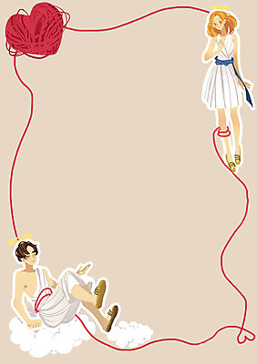 PSD 구름 커플 여자 남자 행복 백그라운드 일러스트 천사 프레임 사랑 사람 성인 두명 하트 묶기 그리스 실타래 인연 성인만 국내일러스트 카드프레임 자연요소 모양 감정 유럽 관계 모션 파일형식