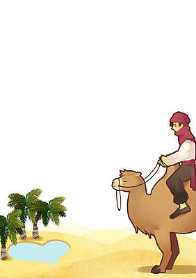 PSD 식물 남자 행복 모래 백그라운드 일러스트 사랑 한명 사람 성인 야자수 사막 하트 낙타 오아시스 남자만 남자한명만 성인남자만 성인만 국내일러스트 모양 나무 1 감정 포유류 파일형식