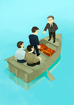 PSD 남자 일러스트 비즈니스 사람 정장 여러명 성인 물 구직 도움 비즈니스맨 선택 지시 사장 나룻배 직원 명령 헤드헌팅 선박 남자만 성인남자만 성인만 국내일러스트 자연요소 옷 다수 컨셉 수상교통 배_교통 모션 직장인 서비스 파일형식