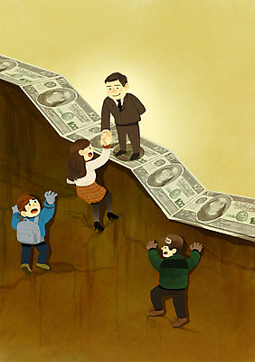 PSD 여자 남자 지폐 돈 일러스트 비즈니스 사람 정장 여러명 성인 경제 달러 손잡기 절벽 구직 도움 비즈니스맨 구출 선택 헤드헌팅 성인만 국내일러스트 옷 다수 컨셉 모션 직장인 재산 서비스 파일형식