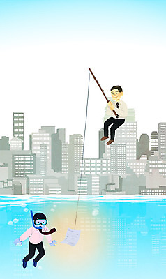 PSD 남자 일러스트 비즈니스 낚시 사람 정장 성인 두명 건물 물 구직 도시 업무 도움 비즈니스맨 선택 낚싯대 잠수 문서 헤드헌팅 남자만 성인남자만 성인만 국내일러스트 자연요소 건축물 옷 컨셉 레저 작업 직장인 낚시용품 서비스 파일형식