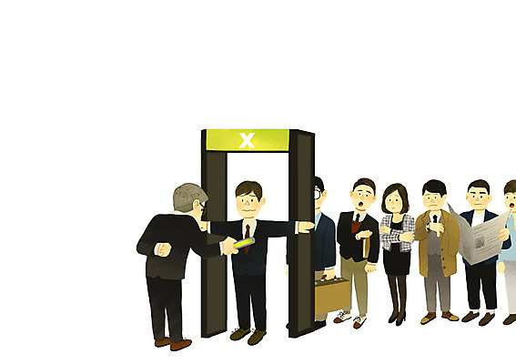 전신 PSD 여자 남자 가방 일러스트 비즈니스 사람 정장 여러명 성인 구직 도움 비즈니스맨 비즈니스우먼 기다림 신문 선택 공항 검사_조사 출국심사 헤드헌팅 성인만 국내일러스트 잡화 옷 다수 컨셉 교통시설 모션 간행물 직장인 뉴스 서비스 출국 파일형식