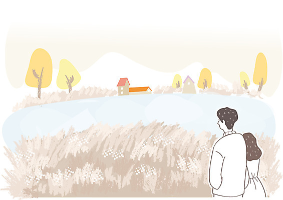 나무 식물 커플 계절 공원 여자 남자 행복 여유 백그라운드 일러스트 함께함 사랑 사람 풍경 상반신 성인 야외 두명 가을풍경 산책 가을 갈대밭 성인만 가을배경 국내일러스트 AI파일 공공시설 감정 컨셉 관계 휴식 파일형식 벡터 가을_계절 갈대_식물