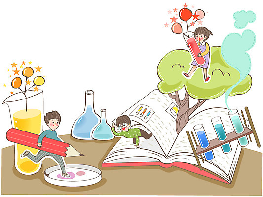 나무 식물 여자 어린이교육 교육 남자 어린이 과학 백그라운드 일러스트 프레임 실험 사람 책 세명 연필 비커 삼각플라스크 어린이만 국내일러스트 AI파일 학용품 실험기구 필기구 플라스크 파일형식 벡터