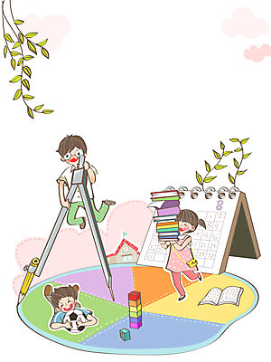 구름 여자 어린이교육 교육 남자 어린이 백그라운드 일러스트 학교 프레임 여름방학 사람 책 세명 달력 계획표 컴파스 어린이만 국내일러스트 AI파일 자연요소 방학 문구용품 계획 파일형식 벡터 여름_계절