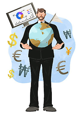 PSD 남자 지구 중년 돈 일러스트 비즈니스 그래프 한명 서기 사람 성인 경제 글로벌 달러 모니터 유로 깃발 비즈니스맨 남자만 남자한명만 성인남자만 성인한명만 성인남자한명만 중년만 중년남자만 중년남자한명만 성인만 국내일러스트 1 모션 컴퓨터 직장인 재산 파일형식
