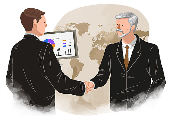 PSD 남자 중년 세계지도 일러스트 비즈니스 그래프 악수 사람 정장 상반신 성인 두명 글로벌 마주보기 모니터 거래 모임 비즈니스맨 남자만 성인남자만 중년만 중년남자만 성인만 국내일러스트 옷 지도 모션 손짓 컴퓨터 세계 직장인 파일형식