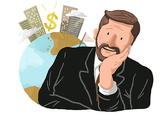 PSD 구름 남자 지구 중년 일러스트 비즈니스 한명 사람 정장 상반신 성인 건물 경제 글로벌 달러 턱괴기 도시 비즈니스맨 남자만 남자한명만 성인남자만 성인한명만 성인남자한명만 중년만 중년남자만 중년남자한명만 성인만 국내일러스트 자연요소 1 건축물 옷 돈 모션 직장인 파일형식