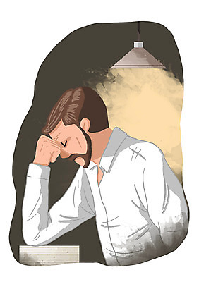 PSD 남자 중년 일러스트 비즈니스 조명 실내 피곤 한명 사람 정장 상반신 성인 눈감음 비즈니스맨 고민 야근 남자만 남자한명만 성인남자만 성인한명만 성인남자한명만 중년만 중년남자만 중년남자한명만 성인만 국내일러스트 1 옷 감정 컨셉 모션 내부 업무 직장인 파일형식