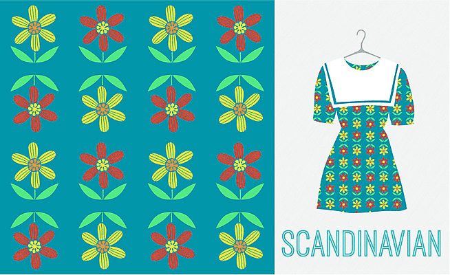 디자인 옷 원피스 꽃 백그라운드 무늬 꽃무늬 패턴 일러스트 자연 북유럽 북유럽스타일 사람없음 패턴백그라운드 옷걸이 오브젝트 국내일러스트 AI파일 식물 유럽 생태계 스타일 파일형식 벡터